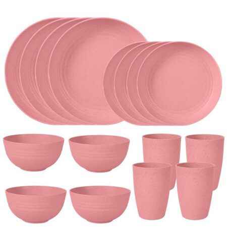 16pcs Wheat Straw Plate