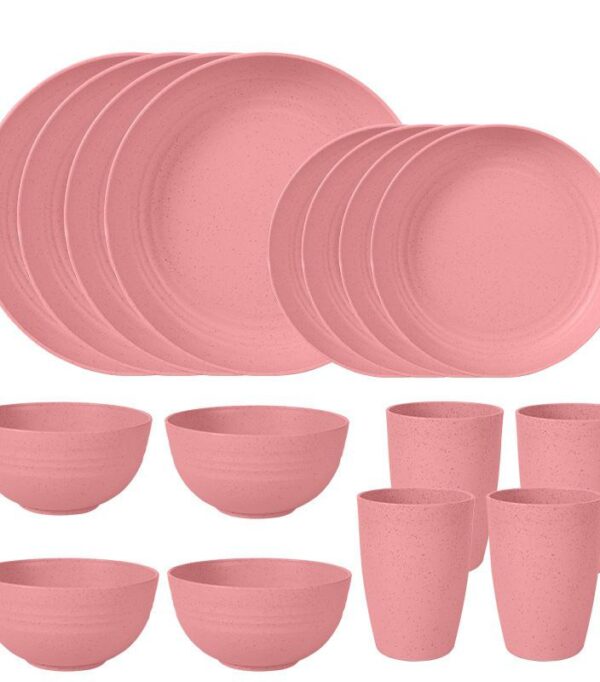 16pcs Wheat Straw Plate