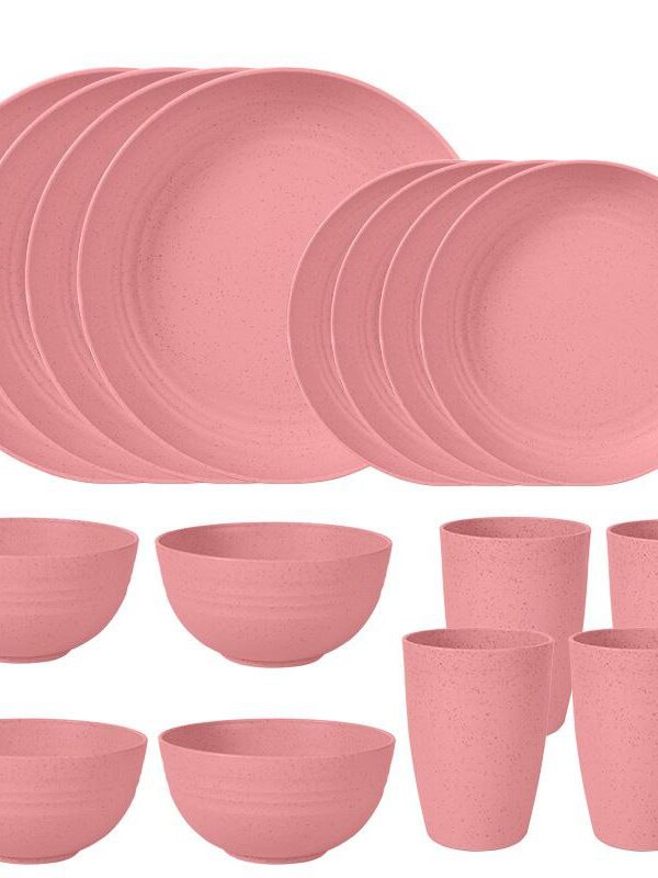 16pcs Wheat Straw Plate