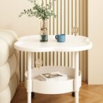 2-Tier Clouds Coffee Table Creative Simple Modern Center – White Color